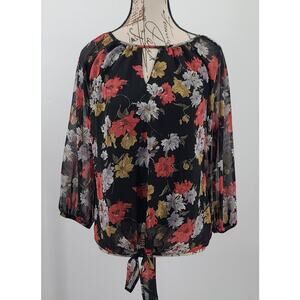 West Kei Stitch Fix ladies top black red floral Size Small Whimsigoth office